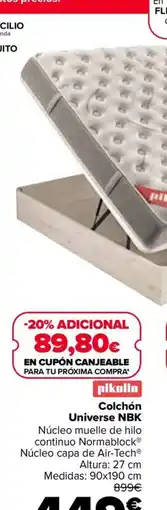 Carrefour pikolin colchón universe nbk oferta