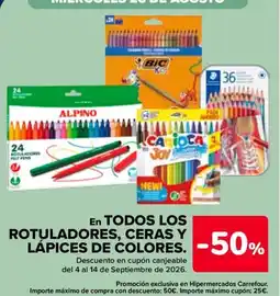 Carrefour Alpino rotuladores, ceras y lápices de colores oferta