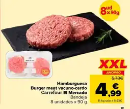 Carrefour Carrefour El Mercado hamburguesa burger meat vacuno-cerdo oferta