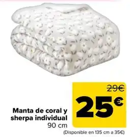 Carrefour Manta de coral y sherpa individual oferta