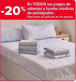 Carrefour sábanas y fundas nórdicas de polialgodón oferta