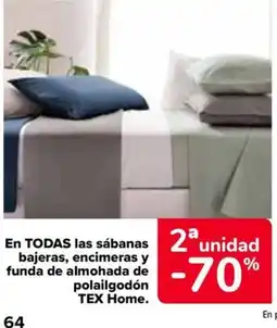Carrefour Tex home en todas sábanas bajeras encimeras funda de almohada oferta