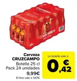 Carrefour Cerveza Cruzcampo oferta