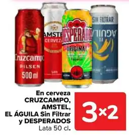 Carrefour Cruzcampo Amstel El Águila Sin Filtrar Desperados oferta