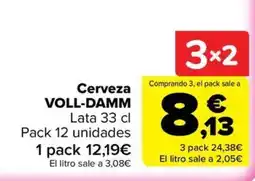 Carrefour Cerveza Voll-damm oferta