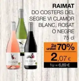 Plusfresc Raimat do costers del segre vi clamor blanc, rosat o negre oferta