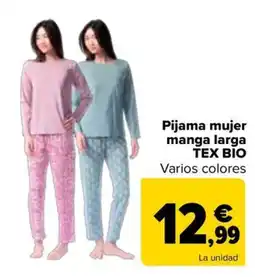 Carrefour Pijama mujer manga larga TEX BIO oferta