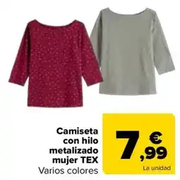 Carrefour tex camiseta con hilo metalizado mujer oferta