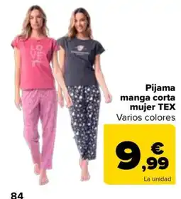 Carrefour Pijama manga corta mujer TEX oferta