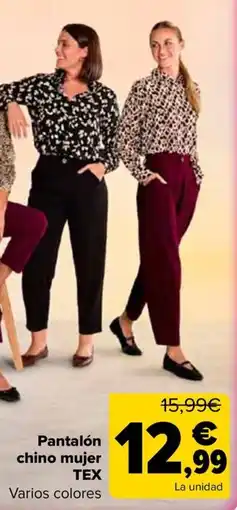 Carrefour TEX pantalón chino mujer oferta