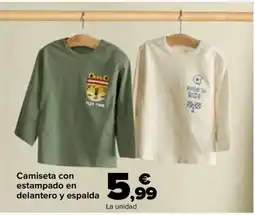 Carrefour Camiseta con estampado en delantero y espalda oferta