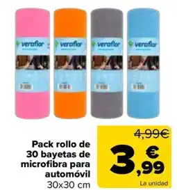 Carrefour veraflor bayetas de microfibra para automóvil oferta