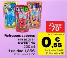 Carrefour Sweet 16 refrescos sabores sin azúcar oferta