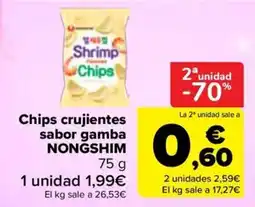 Carrefour Nongshim chips crujientes sabor gamba oferta