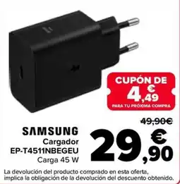 Carrefour Samsung cargador ep-t4511nbegeu oferta
