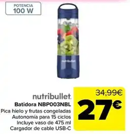 Carrefour nutribullet batidora nbp003nbl oferta