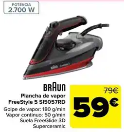 Carrefour Braun plancha de vapor FreeStyle 5 SI5057RD oferta