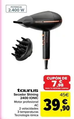 Carrefour taurus secador shining 2400 ionic oferta
