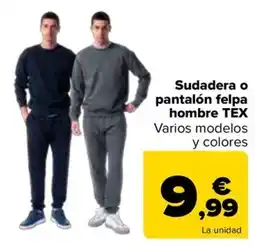 Carrefour TEX sudadera o pantalón felpa hombre oferta