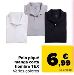 Carrefour TEX polo piqué manga corta hombre oferta