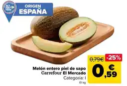 Carrefour Carrefour El Mercado melón entero piel de sapo oferta