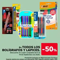 Carrefour Paper Mate bolígrafos y lápices oferta