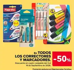 Carrefour Tipp-Ex correctores y marcadores oferta