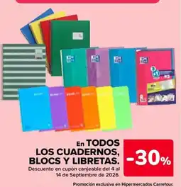 Carrefour Todos los cuadernos, blocs y libretas oferta