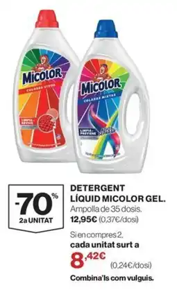 El Corte Inglés Micolor detergents oferta