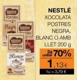 Plusfresc Nestlé xocolata postres negra, blanc o amb llet oferta