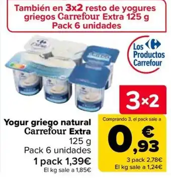 Carrefour Extra yogur griego natural