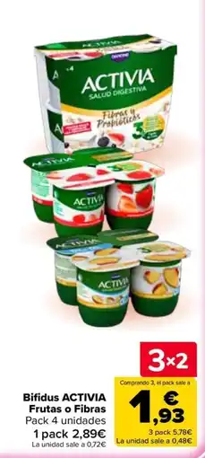 Carrefour Bifidus ACTIVIA Frutas o Fibras oferta