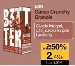 Plusfresc B3TTER Cacao Crunchy Granola oferta