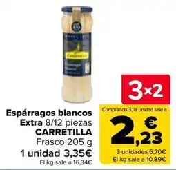 Carrefour Carretilla espárragos blancos extra 8/12 piezas oferta