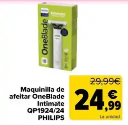 Carrefour Philips maquinilla de afeitar oneblade intimate qp1924/24 oferta