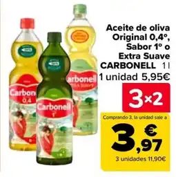 Carrefour Carbonell Aceite de oliva Original 0,4°, Sabor 1° o Extra Suave oferta