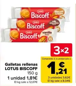 Carrefour Lotus Biscoff galletas rellenas oferta