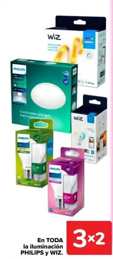 Carrefour Philips y Wiz en toda la iluminación oferta
