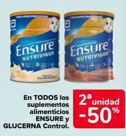 Carrefour Ensure en todos los sumplementos alimenticos glucerna control oferta