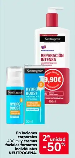 Carrefour Neutrogena lociones corporales y cremas faciales oferta