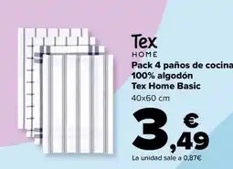 Carrefour Tex Home pack 4 paños de cocina oferta