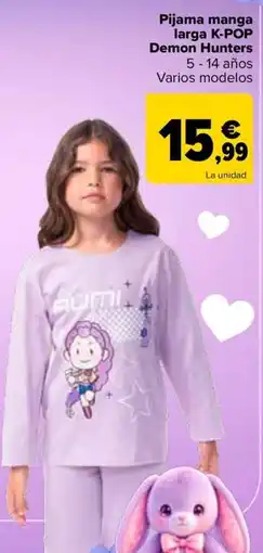Carrefour Pijama manga larga K-POP Demon Hunters oferta