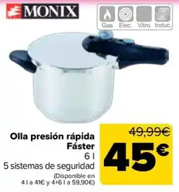 Carrefour Monix olla presión rápida Fáster oferta