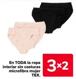 Carrefour Tex en toda la ropa interior sin costuras microfibra mujer oferta