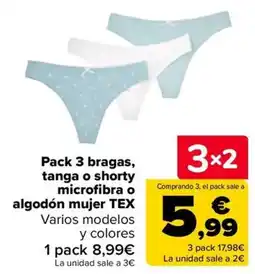 Carrefour tex bragas oferta
