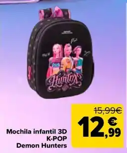 Carrefour Demon Hunters Mochila infantil 3D K-POP oferta