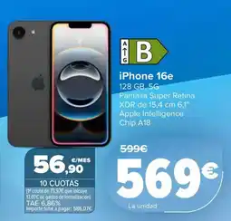 Carrefour iPhone 16e 128 GB 5G oferta