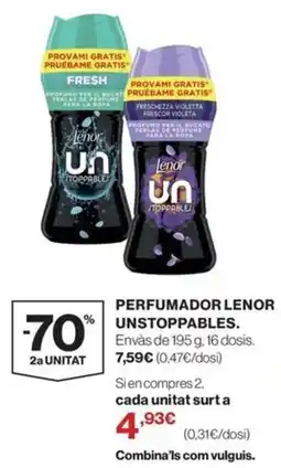 El Corte Inglés Lenor Unstopables perfumador oferta