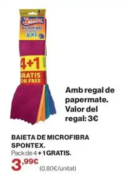 El Corte Inglés spontex baieta de microfibra oferta