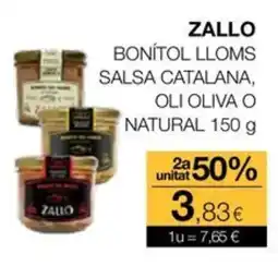 Plusfresc Zallo bonítol lloms salsa catalana, oli oliva o natural oferta